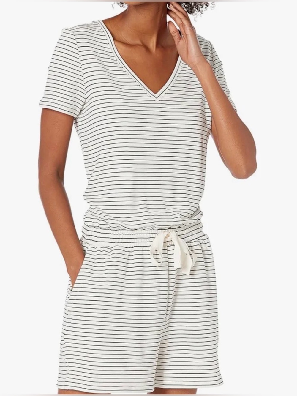 Amazon Essentials Women’s One Piece Terry Romper Short Sleeves Size Medium NWOT